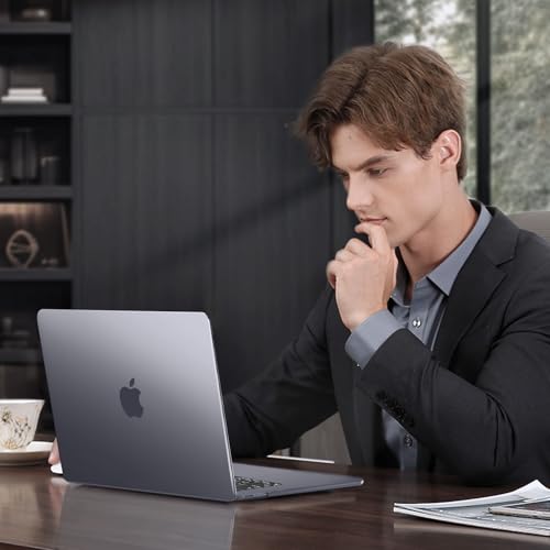 MOSISO Compatible with MacBook Air 15 inch Case M5 M4 M3 M2, Space Gray | 4 in 1 Kit Seamlessly Closes Anti-Fingerprints Matte Hard Shell Cover for 2026-2023 A3448 A3241 A3114 A294 - color: Space Gray Clear