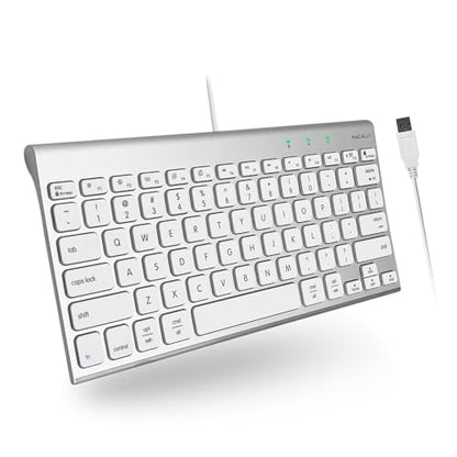 Macally Wired Keyboard for Mac | Compatible Apple Keyboard (78 Keys, Plug and Play USB) Compatible with MacBook Pro/Air, iMac, Mac mini/Pro, Laptop, Computer Desktop