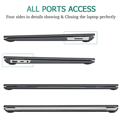 May Chen Case for 13.5" Microsoft Surface Laptop 3/4/5 with Alcantara Palm Rest Model 1867 1958 1959 (2019 2021 2022), Plastic Hard Shell Case with Keyboard Cover + Screen Protector, Matte Black - color: Matte Black