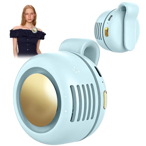 Portable Clip-On Fan, Mini USB Rechargeable 360° Rotatable Fan, Personal Fan 3-Speed Silent Mini Bladeless Fans (1pack（Blue) - color: 1pack（Blue)