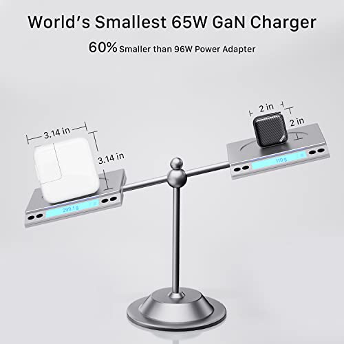 GaNHub 65W GaN USB C Charger 3-Port, PPS PD Fast Charger Foldable Wall Charger for MacBook Pro/Air, iPad Pro, iPhone 16/15 Pro Max, Galaxy S24/S23, Pixel, Steam Deck and More