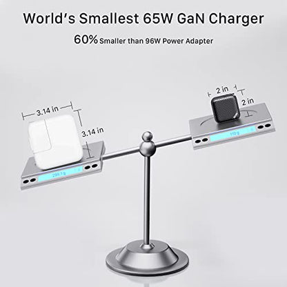 GaNHub 65W GaN USB C Charger 3-Port, PPS PD Fast Charger Foldable Wall Charger for MacBook Pro/Air, iPad Pro, iPhone 16/15 Pro Max, Galaxy S24/S23, Pixel, Steam Deck and More