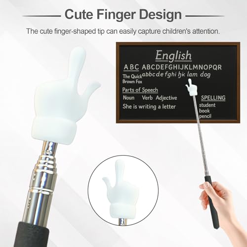 5Pcs Telescopic Teachers Pointer, Extendable Hand Pointer Finger Pointer Stick, Mini Retractable Classroom Pointer for Elementary School Kindergarten Teacher,Classroom Supplies (Black) - size: 5 PCS