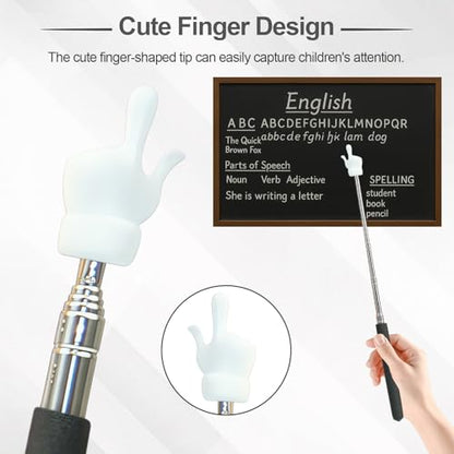 5Pcs Telescopic Teachers Pointer, Extendable Hand Pointer Finger Pointer Stick, Mini Retractable Classroom Pointer for Elementary School Kindergarten Teacher,Classroom Supplies (Black) - size: 5 PCS
