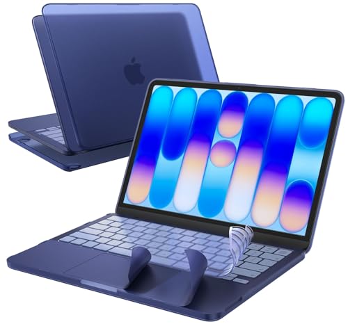 EooCoo for MacBook Neo Case 13 inch 2026 Model A3404 with A18 Pro chip, Hard Shell Case & Keyboard Skin & Palm Rest Protector Mac Neo Accessories, Matte Indigo - color: Indigo Clear