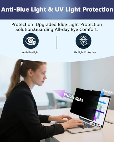 Magnetic Laptop Privacy Screen for 14 Inch 16:10 Aspect Ratio | Screen Size is 11.87 in Wide and 7.42 in High, Removable, Anti Glare, Anti Blue light,Compatible With HP Dell Lenovo Thinkpad - color: Magnetic Laptop 14 Inch 16:10