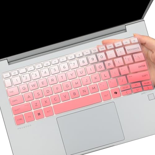 Keyboard Cover for HP ProBook 440 G11 14 inch Laptop/ProBook 445 G11 14-inch Laptop Accessories Keyboard Protective Cover Skin (NOT Fit HP ProBook 440 445 G10/G9/G8/G7/G6/G5)-Ombrepink - color: Ombrepink