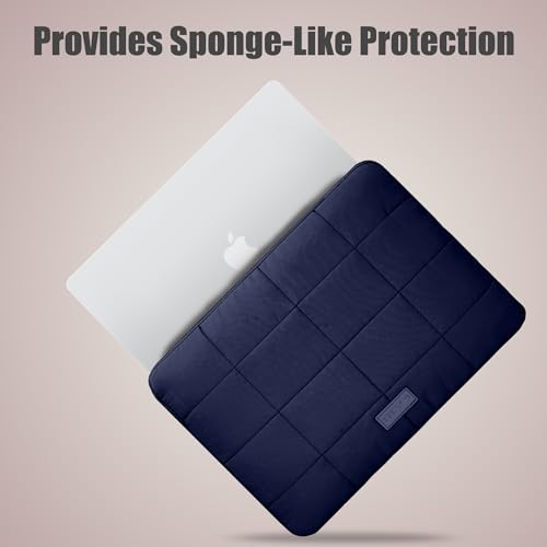 Puffy Laptop Sleeve 15-16 Inch Matte Navy, Waterproof Carrying Case Bag for Women, Fluffy Computer 15.6 HP Case, Compatible with MacBook Pro 16 Inch, MacBook Air M2 M1, Asus/Dell XPS/Lenovo - color: Matte Navy, size: 15-16 inch