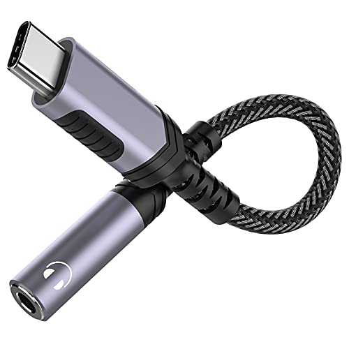 iMangoo USB C to 3.5mm Audio Headphones Adapter for Samsung S26 Grey | Type C to Aux Earphones Dongle for iPhone 17 17e Air 16 16e 15 Pro Max for Galaxy S25 Ultra S24 S23 S22 S21 S20 Plus Note 20 - color: Grey