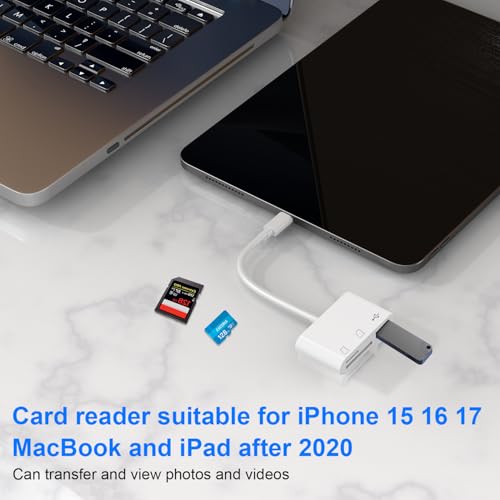 1PCS USB C to SD Card Reader | SD/TF/USB 3-in-1 memory card reader, Compatible with iPhone15 16 17, for Photo/Video Transfer