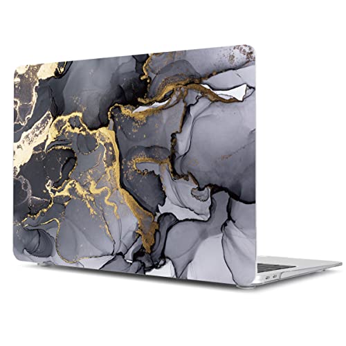 Teryeefi Compatible with 2018 2019 2020 MacBook Air 13 inch Case M1 Chip A2337 A2179 A1932 Retina Display Touch ID, Plastic Hard Shell & Keyboard Cover & Screen Protector,Gray Marble - color: Gray Marble