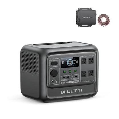 BLUETTI Elite 100 V2 Portable Power Station & Charger 1 (ships separately), 1024Wh LFP w/ 1800W AC, 560W DC-DC Charging, 1.8 H Full Charge via Car, Ideal for Car Camping, Vanlife, RV Travel - style: BLUETTI Elite 100 V2+Charger 1
