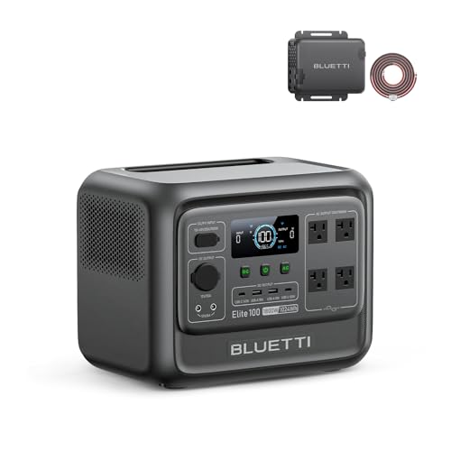 BLUETTI Solar Generator Elite 100 V2 & Charger 1 560W Alternator Charger | 1800W AC Outlets (3600W Surge), 70 Min Fast Charging, 10ms UPS, Portable Power Station for Camping, Emergency, Road Trip - style: BLUETTI Elite 100 V2+Charger 1