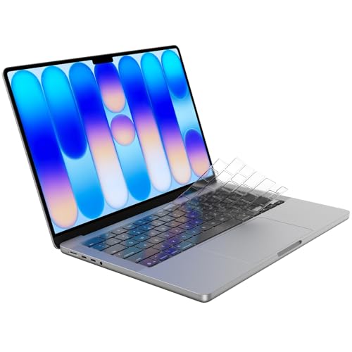 Soonjet Ultra Thin Keyboard Cover for 2025-2021 M5/M4/M3/M2/M1 Pro/Max MacBook Pro 14/16, M5-M2 MacBook Air 13/15, MacBook Neo, Premium TPU Keyboard Protector - Clear - color: Clear