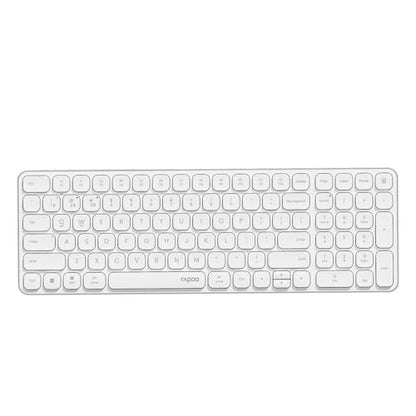 Rapoo E9350L Multi-Device Wireless Keyboard, Blade-Series E9350L 99-Key Ultra-Thin Keyboard, Support 4 Devices, Low-Profile, Quiet, USB-C, Rechargeable, Al-Alloy Frame, for Windows/Mac/Linux/Chrome - color: White