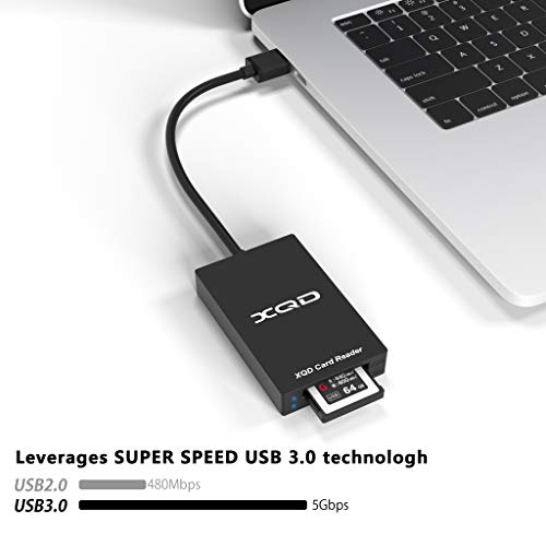 XQD Card Reader, USB 3.0 XQD/SD Card Reader Dual Slot Memory Card Reader 5Gpbs Super Speed Support Sony G/M Series, Lexar 2933x/1400x USB Mark XQD Card,SD Card for Windows/Mac OS - color: CR312-A