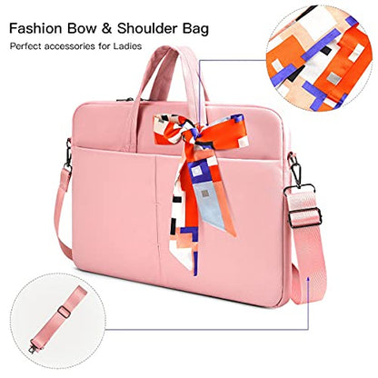 17-17.3 Inch Laptop Shoulder Sleeve Bag Women Ladies Briefcase Handbag for HP Envy 17/Pavilion 17/OMEN 17.3, Dell G3 G7 17.3/ Inspiron 17, Acer Aspire 17, ASUS ROG MSI GS75 GF75 Lenovo 17.3 Case, Pink - color: Pink, size: 17.3 Inch