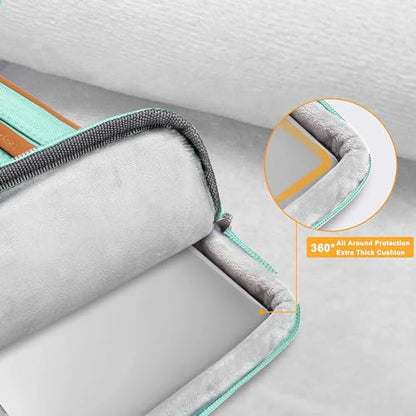 MOSISO 360 Protective Laptop Shoulder Bag, 15-16 inch Computer Bags | Compatible with MacBook Pro 16 inch, HP, Dell, Lenovo, Asus, Side Open Messenger Bag with 4 Zipper Pockets, Aqua Green - color: Aqua Green, size: 16 inch