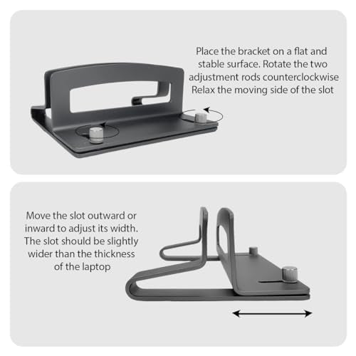 Vertical Laptop Stand Adjustable Aluminum Space Saving Holder for Desk,Gaming Home Office Use,Designed for Gamers Professionals Compatible Up to 17.3 Inch Laptops,Gray
