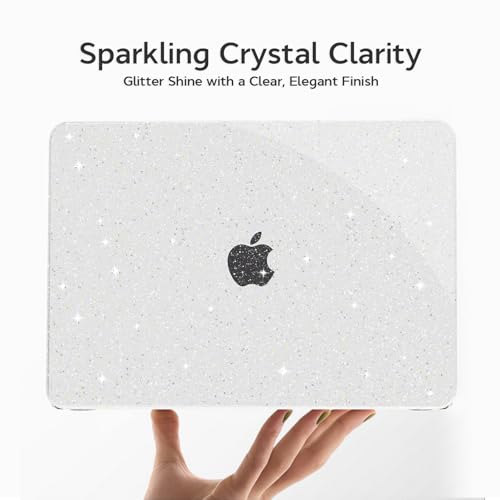 B BELK Glitter Case for MacBook Neo 13 inch 2026 Release Model A3404 | Clear Sparkly Scratch Resistant Protective Hard Shell for Mac Neo Case with Keyboard Cover & Screen Protector, Bling Clear - color: Glitter Clear