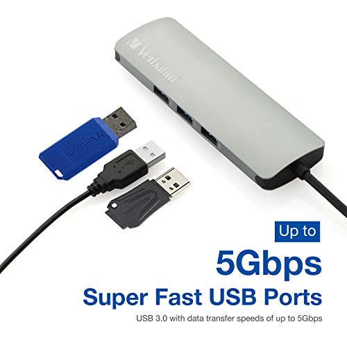 Verbatim 9-in-1 USB C Hub Adapter - 100W Power Delivery, USB 3.0, SD Card Readers, Gigabit LAN, 3.5mm Port for USB C Laptops - color: 9 in 1 Hub