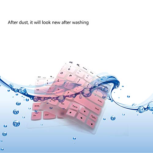 2 PCS Keyboard Cover for 14" Thinkpad T14 Gen 2/1, E14 Gen 4/3/2, T14s Gen 2/1, L14 Gen 3/2, Thinkpad T490 T495 T480 T480S T470, ThinkPad P14s, X1 Carbon 8th/7th/6th, X1 Extreme Gen 3/2-OPink+Clear - color: OmbrePink+Clear