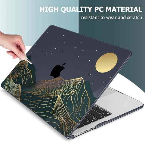 Mektron for 2026/2025/2024/2023 MacBook Air 15 INCH M5 A3448 /M4 A3241 /M3 A3114 /M2 A2941 Case, Printed Plastic Hard Shell Cover with 15.3" Liquid Retina Display Touch ID, Abstract Mountain C112 - color: Abstract Mountain C112