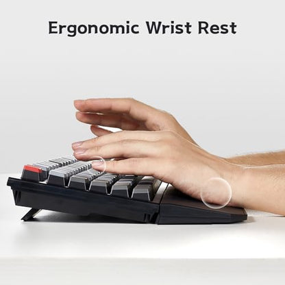 Hexgears X5 Wireless Mechanical Keyboard, Dual-Mode 2.4G/USB-C Ergonomic Full Size 108 Keys Keyboard, Kailh Box 3.0 Linear Switch, N-Key Rollover, Backlit Gaming Keyboards with Wrist Rest (Dark) - color: Dark Knight-X5, size: Linear