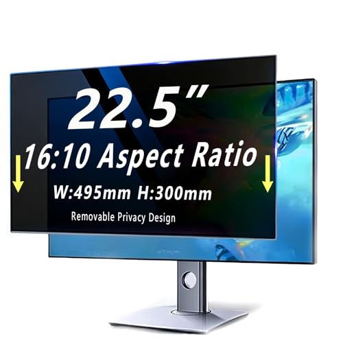 22.5 Inch Privacy Screen for 16:10 Monitor, Removable Anti-Glare Blue Light Filter & Anti-Scratch Protector Film, Privacy Shield for HP Dell Asus Acer Samsung Desktop Monitors (22.5" (16:10, 19.5×11.8 in)) - size: 22.5" (16:10, 19.5×11.8 in)
