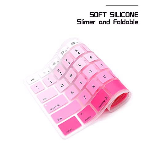 HRH Ombre Pink Silicone Keyboard Skin Cover for iMac Wired USB Full Size Keyboard with Numeric Keypad A1243(G6 MB110LL/B and MB110LL/A) - color: Ombre Pink