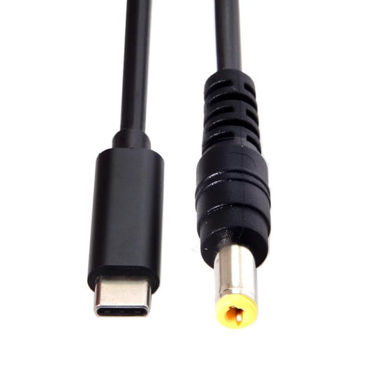 CY Cable Type C USB-C Input Source 65W to DC 5.5x2.5mm Power Charge Cable 19.5V Compatible with Laptop 18-20V - color: Black DC 65W, size: 5.5X2.5mm