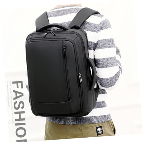 TEHAUX Large Capacity Business Laptop Backpack for Men USB Charging Work Bag with Portable Design Spacious Black Multifunctional Commuter Bookbag for Office and Travel
