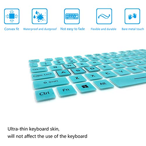 2PCS Keyboard Cover for Acer Nitro 5, Nitro 16 AN16-51/41, Nitro 17 AN17-51/41, Predator Helios 16 18 PH16-71 PH18-71, Predator Helios 300 PH315-55/54/53 PH317-53/54, Nitro 5 AN515-58/57/56/55//45/44 - color: HotBlue+Clear
