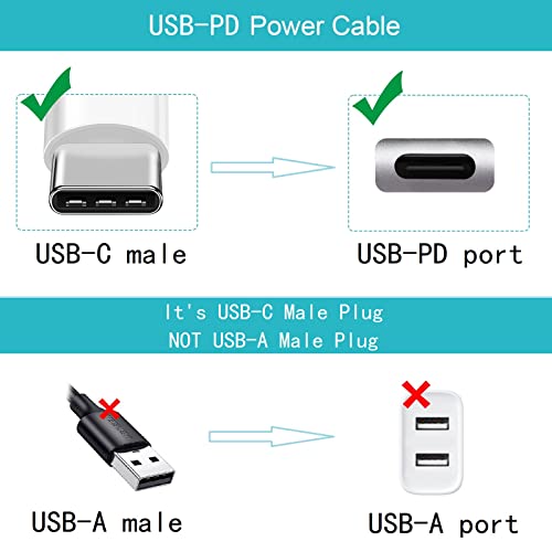 USB-C to DC 12V Power Cable - 12 Volt USB-PD to DC 5.5 x 2.1mm (Max 36W 12V3A), Type-C Male to DC 12V Power Cable for Router, CCTV, Other 12V Devices