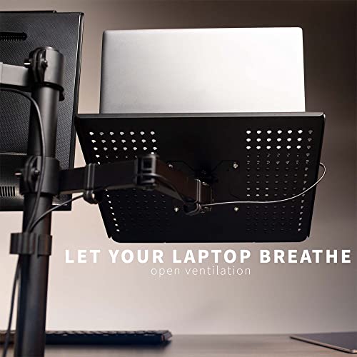 VIVO Black Fully Adjustable 13 to 32 inch Single Computer Monitor and Laptop Desk Mount Combo, Stand with Grommet Option, Fits up to 17 inch Laptops (STAND-V002C) - color: Black