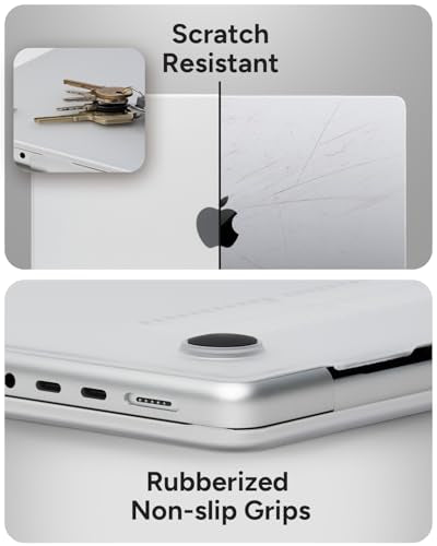 ZAGG MacBook Protection Macbook Pro 14-inch M4/M3/M2/M1 Case – Premium Two-Piece Hard-Shell Snap-on Cover with Rubberized Non-Slip Grips, Durable, Lightweight, Scratch-Resistant, Frosted Finish, Clear - color: Clear, size: MacBook Pro 14" M4/M3/M2/M1