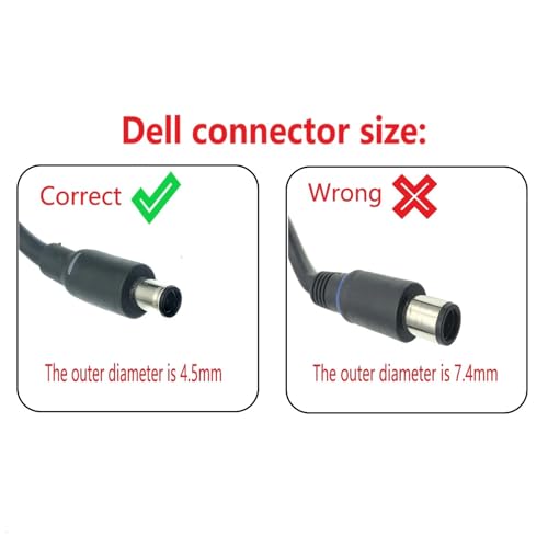 Dell 90W AC Power Adapter, 4.5mm Connector, with 1m Cable, for Laptops