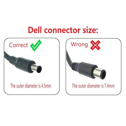 Dell 90W AC Power Adapter, 4.5mm Connector, with 1m Cable, for Laptops