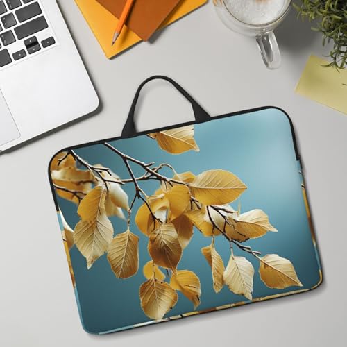 14 inch Laptop Sleeve with Handle Shockproof Laptop Bag Waterproof Computer Cover Bag Birch Leaves Briefcase