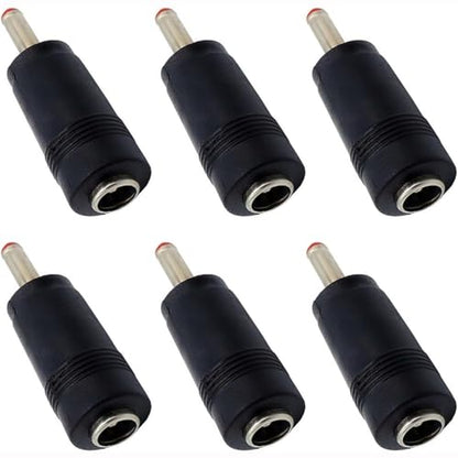 6Pcs DC Power Connector 5.5x2.1mm Female Jack to 3.5x1.35mm Male Adapter Barrel Connector,Red