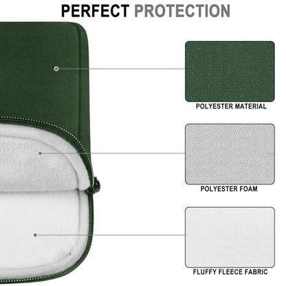 Laptop Case Bag 14 Inch, Water Resistant Traveling Computer Cover with Handle, Shockproof Protective Carrying Laptop Sleeve Compatible for 14 Inch MacBook Air/Pro, HP, Dell, Lenovo, Green - color: Green, size: 14 Inch