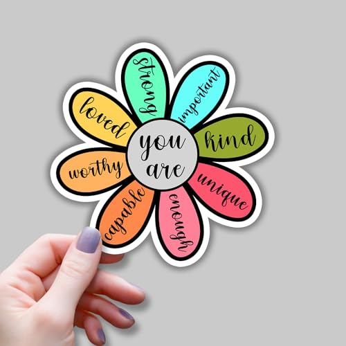 (3pcs) You are Unique Enough Worthy Loved Bible Verse Stickers for Water Bottles Laptops Phones Kindle Car Hard Hat Jesus Christian Inspirational Quote Decals -3x3