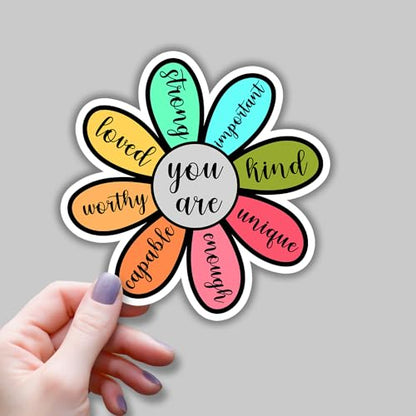 (3pcs) You are Unique Enough Worthy Loved Bible Verse Stickers for Water Bottles Laptops Phones Kindle Car Hard Hat Jesus Christian Inspirational Quote Decals -3x3