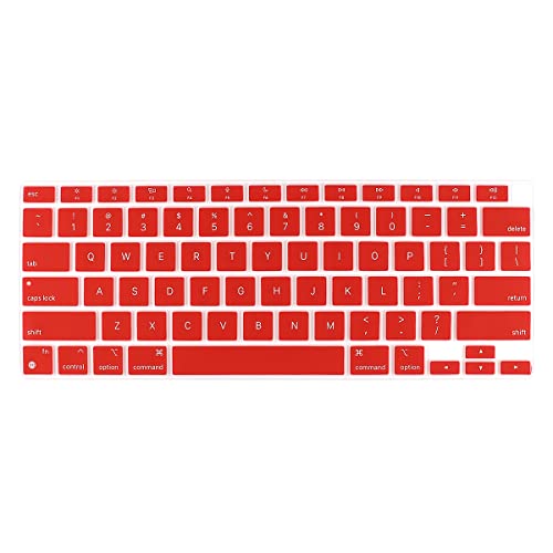 Batianda Premium Ultra Thin Keyboard Cover for MacBook Air 13 inch A2337 M1 Chip with Touch ID & Retina Display (2020 Release) Soft-Touch Protective Skin,Red - color: Red