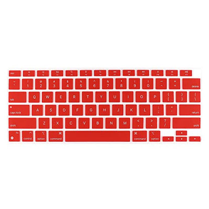 Batianda Premium Ultra Thin Keyboard Cover for MacBook Air 13 inch A2337 M1 Chip with Touch ID & Retina Display (2020 Release) Soft-Touch Protective Skin,Red - color: Red