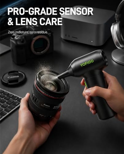 Compressed Air Duster, Clean Kit for Drone, Camera Lens & Computer | 3-Speed 150K RPM Deep Cleaning for PC, Keyboard, and Electronics. Eco-friendly Rechargeable Replaces Canned Air.