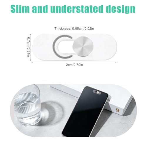 2pcs Single Front Slide Camera Cover Covers Webcam Blocker for Pixel/Galaxy | Keep Your Cell Phone Safe Camera Webcam Phones Parts Accessories Supplies Ultra-Thin Silver for Android Phones