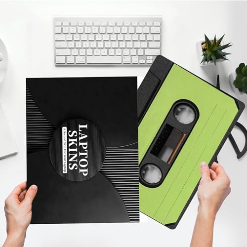 Universal Laptop Skin Sticker with 2 Wrist Pad Skins, Waterproof Scratch Resistant Vinyl Laptop Cover Decal, Cut to Fit for 11–15.6 Inch MacBook HP Dell Lenovo, Green Tape - color: Green Tape
