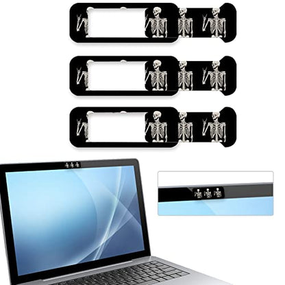Webcam Cover, 3 Pieces, Laptop Camera Cover, Privacy Shielding Capacity is Twice as Big as The Traditional, Suitable for Computer Mobile Phones, laptops, Tablets and so on (Skull) - color: skull