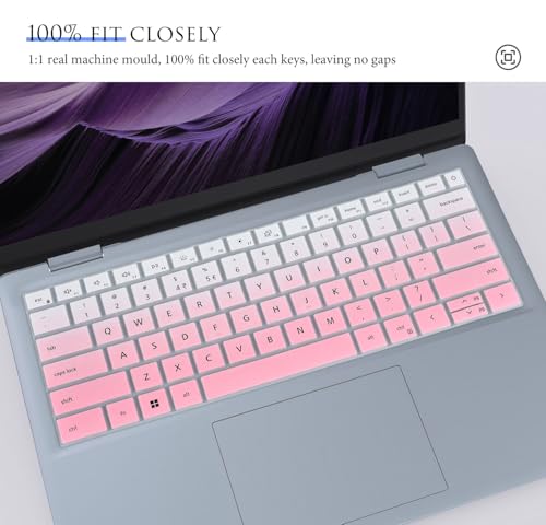 Keyboard Cover Compatible with Dell 14 Plus 2-in-1 Laptop DB04255 DB04250-14 inch, Dell 14 Plus Laptop DB14255 DB14250 Keyboard Skin Protector - Gradual Pink - color: Gradual Pink